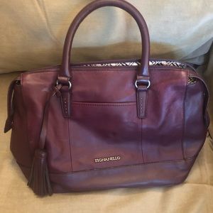 Tignanello Leather Barrel Satchel